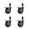 Service Caster 4'' Thermoplastic Rubber Swivel 1-1/4'' Expanding Stem Caster Set Total Lock Brake, 4PK SCC-EXTTL20S414-TPRB-114-4 - alternate 1